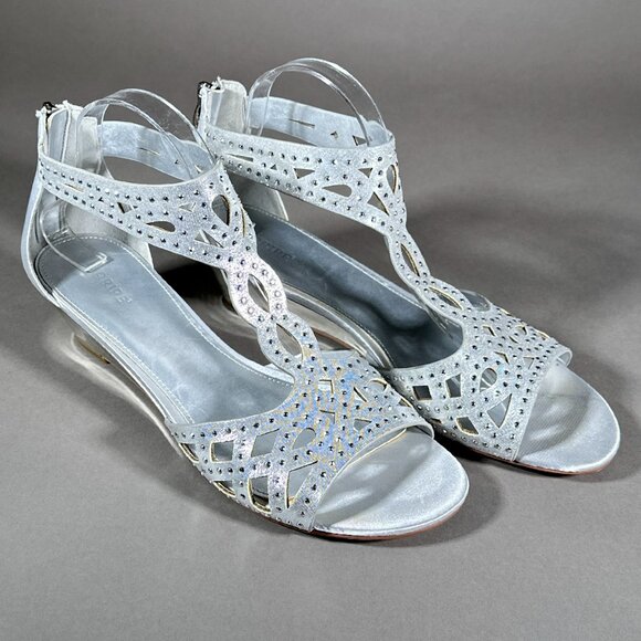 Maripe Julia Mirror Finish‎ On Sides Zips On The Back Sandals Size 11M - Picture 1 of 16